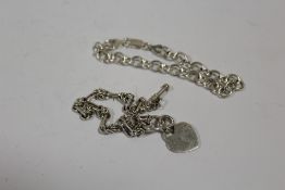 TWO STERLING SILVER BRACELETS, APPROX WEIGHT 19G