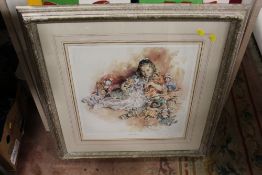 A FRAMED AND GLAZED GORDON KING PRINT ENTITLED 'SMALL WORLD' 3/600