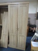 A LARGE MODERN DOUBLE WARDROBE, H 208 cm W 81 cm