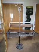 A RETRO CHROMED HAT / COAT STAND, H 161 cm