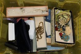 A LARGE BOX OF ASSORTED COSTUME JEWELLERY