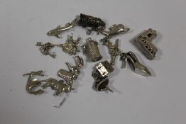 A BAG OF SILVER BRACELET CHARMS, APPROX WEIGHT 48.3G