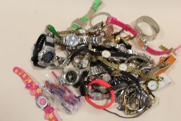 A BOX OF ASSORTED LADIES WRISTWATCHES