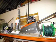 A SELECTION OF ITEMS TO INCLUDE A FLYMO 300, VACUUM, 2 SMALL TV'S JERRY CAN. TOOLS ETC