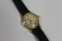 A LADIES 9CT GOLD CASED OMEGA WRISTWATCH
