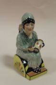A KEVIN FRANCIS CERAMICS FIGURE OF CLARICE CLIFF, STAMPED PROPERTY OF KEVIN FRANCIS, NOT FOR RESALE