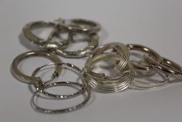 A BAG OF SILVER HOOP EARRINGS APPROX WEIGHT - 25.1G
