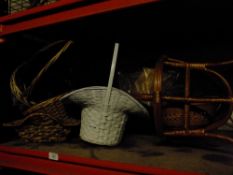 A SELECTION OF WICKER BASKETS ETC