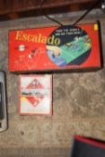 A BOXED VINTAGE CHAD VALLEY ESCALADO HORSE RACING GAME TOGETHER A SMALL MONOPOLY SET