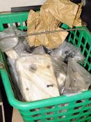 A BASKET OF LOCKS AND BRACKETS ETC