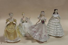 FOUR COALPORT FIGURES COMPRISING OF WEDDING DAY, EMILY, THE BALL AND MELANIE