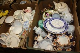 TWO TRAYS OF ASSORTED CHINA AND CERAMICS TO INCLUDE AYNSLEY, GOEBEL FIGURES ETC..