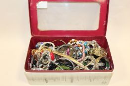 A BOX OF BRACELETS AND BANGLES ETC