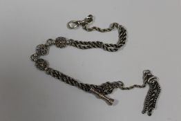 A VICTORIAN ALBERTINA POCKET WATCH CHAIN