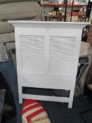 A MODERN WHITE SINGLE HEADBOARD, W 104 cm