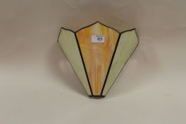 A TIFFANY STYLE LEADED POCKET WALL LIGHT