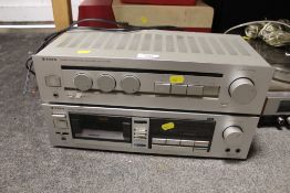 A TRIO KA-50 AMPLIFIER AND A KX-55 CASSETTE DECK
