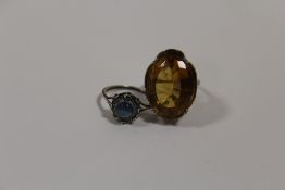 TWO VINTAGE SILVER DRESS RINGS