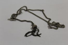 A VICTORIAN ALBERTINA POCKET WATCH CHAIN