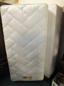 A MODERN SILENTNIGHT MIRACOIL SUPREME SINGLE MATTRESS AND BASE