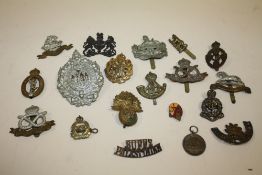 A COLLECTION OF MILITARY CAP BADGES ETC