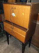 A RETRO TEAK DRINKS CABINET POSSIBLY BY NATHAN H-112 CM W-62 CM