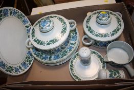 A TRAY OF MIDWINTER STONEHENGE DINNERWARE TO INCLUDE TUREENS