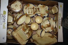 A TRAY OF BURSLEY WARE BACCHUS CHINA