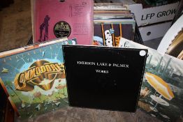 A TRAY OF LP RECORDS AND 7