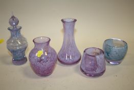 A COLLECTION OF CAITHNESS GLASS VASES ETC. (5)