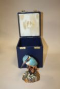 A BOXED ROYAL CROWN DERBY MATTE FINISH FIGURE OF A KINGFISHER