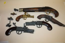 A COLLECTION OF REPRODUCTION FLINT LOCK PISTOLS