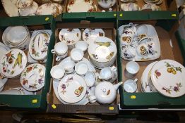 THREE TRAYS OF ROYAL WORCESTER EVESHAM TEA AND DINNER WARE TO INCLUDE TUREENS, DINING PLATES ETC