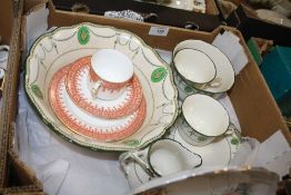 A SMALL TRAY OF ROYAL DOULTON COUNTESS CHINA, TOGETHER WITH A ROYAL WORCESTER TRIO