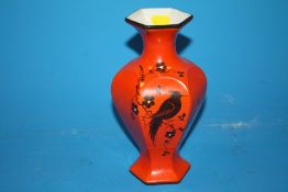 A HAND PAINTED BLYTHE VASE