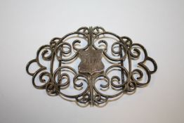 A HALLMARKED SILVER NURSES BELT BUCKLE