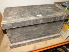 A WOODEN TOOL CHEST PLUS CONTENTS