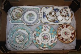 A TRAY OF ASSORTED ROYAL ALBERT CHINA TO INCLUDE A MINIATURE OLD COUNTRY ROSES TEA SET, LADY