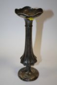 A HALLMARKED SILVER VASE (HALLMARKS RUBBED)