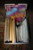 A BOX OF FRAMED AND UNFRAMED WATERCOLOURS, PICTURE FRAMES ETC