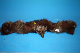 A VINTAGE BROWN FOX FUR STOLE
