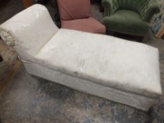A VINTAGE UPHOLSTERED DAY BED
