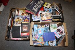 THREE TRAYS OF DVDS ETC TOGETHER WITH A SMALL QUANTITY OF REPRODUCTION CONTEMPORARY DOCUMENTS