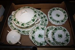 A TRAY OF ROYAL ALBERT IVY LEA CHINA TO INCLUDE A TUREEN