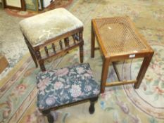 THREE ASSORTED VINTAGE STOOLS