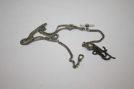 A VICTORIAN ALBERTINA POCKET WATCH CHAIN