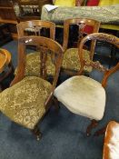 A MIXED SET OF FOUR ANTIQUE DINING CHAIRS