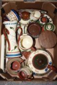 A SMALL TRAY OF WATCOMBE DEVON MOTTO WARE CERAMICS