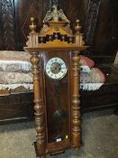 A LARGE ANTIQUE VIENNA WALLCLOCK WITH EAGLE SURMOUNT H-122 CM