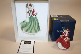 TWO BOXED ROYAL DOULTON FIGURES 'CHRISTMAS DAY' HN 4757 AND TOP O' THE HILL HN 3499
